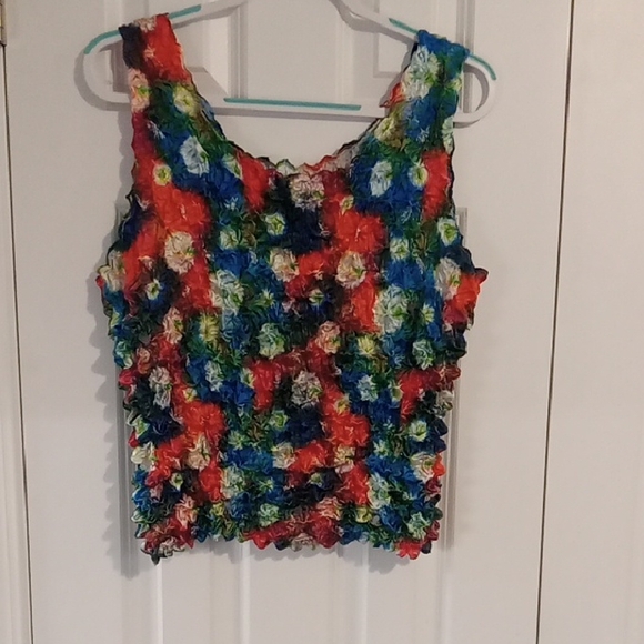 Vintage Tops - Multicolor Textured Women's Crop Top